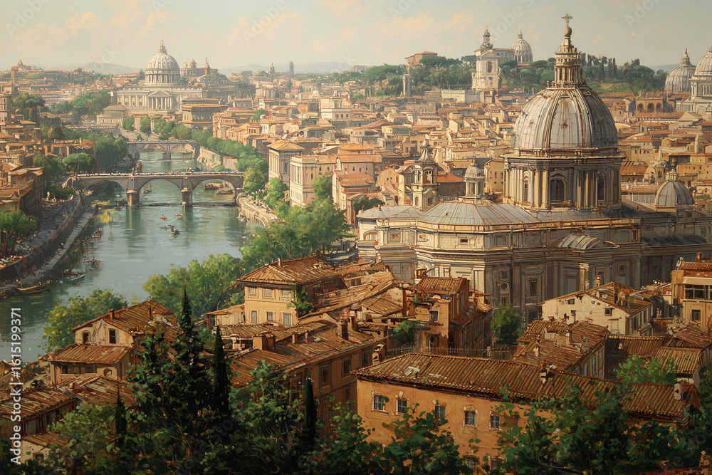 Fototapeta premium painting of Rome. realistic