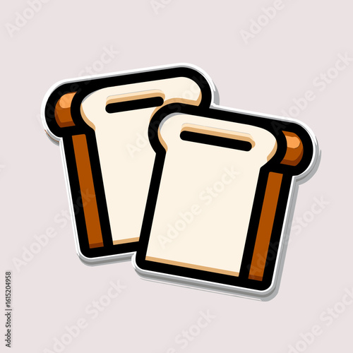 Two large pieces of stylized toast with thick white centers and dark brown crusts stand out against a light pink backgro