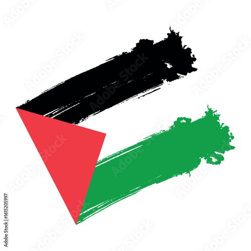 Palestinian flag brush stroke