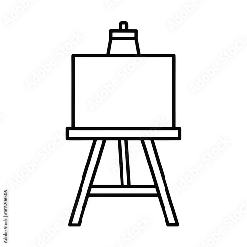 art easel with blank canvas icon