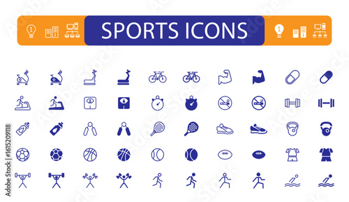 Modern Sports icons, business flat icons, medical icons, Sports line icons, Sports icons vector