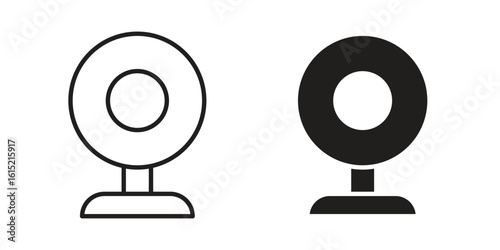 Webcam icon vector in simple flat design, outline.