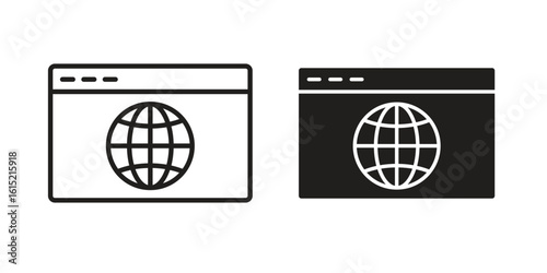 Website UI design icon vector in simple flat design, outline.