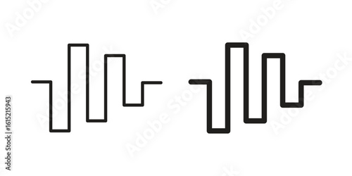Wave square icon vector in simple flat design, outline.