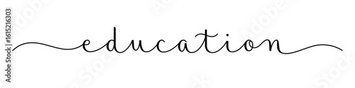 EDUCATION black vector brush calligraphy banner with swashes