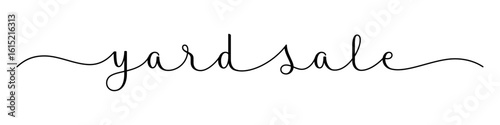 YARD SALE black vector brush calligraphy banner with swashes