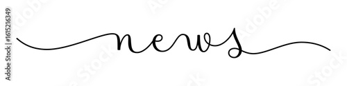 NEWS black vector brush calligraphy banner with swashes