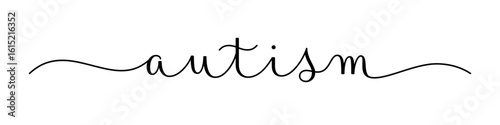 AUTISM black vector brush calligraphy banner with swashes
