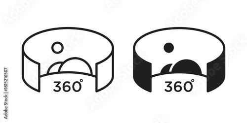 Tour virtual icon vector in simple flat design, outline.