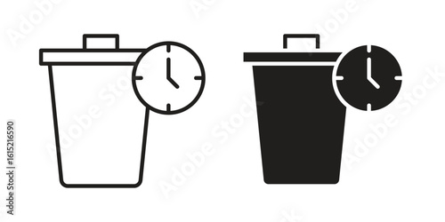 Time waste icon vector in simple flat design, outline.