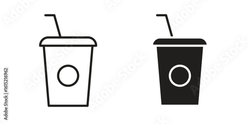 Swoosh Cup icon vector in simple flat design, outline.