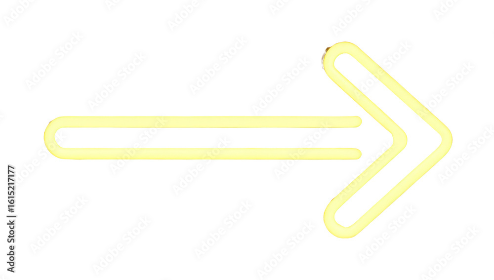 Obraz premium PNG Yellow arrow sign neon background glowing.