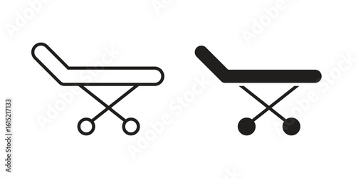 Stretcher icon vector in simple flat design, outline.