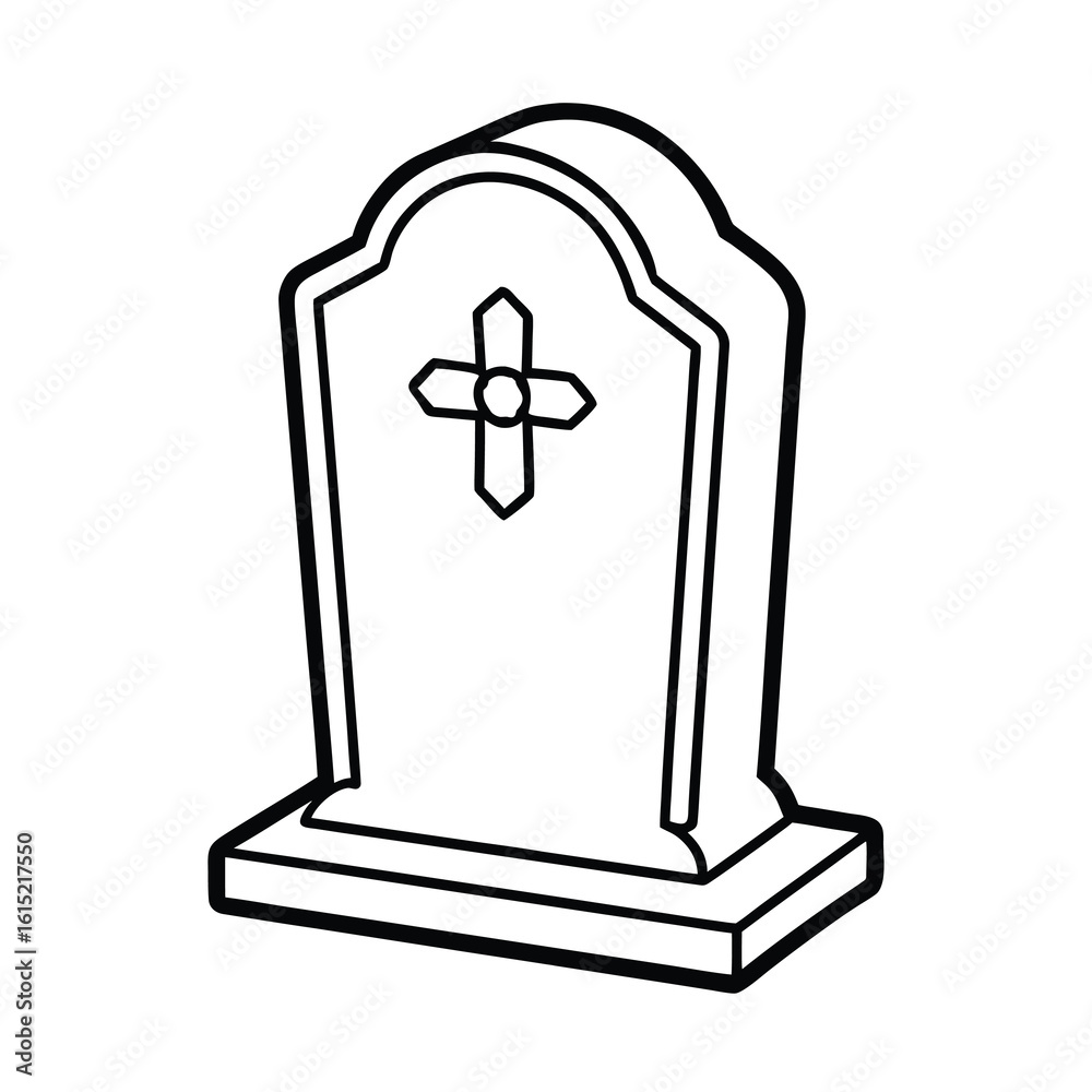 Obraz premium old gravestone with cross vector