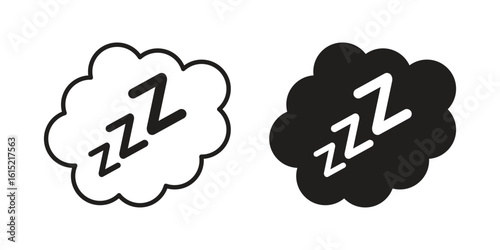 Snooze icon vector in simple flat design, outline.