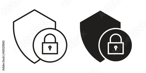 Security icon vector in simple flat design, outline.