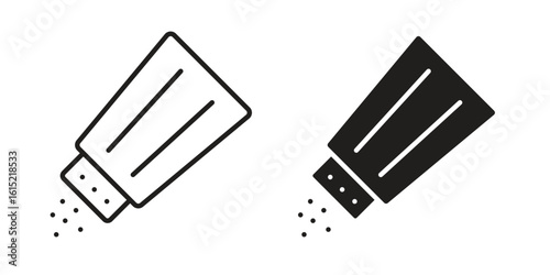 Salt shaker icon vector in simple flat design, outline.