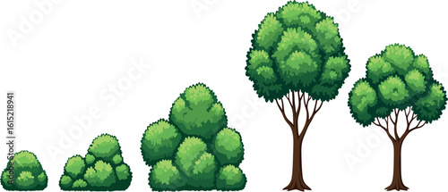 Green Trees in Flat Style Collection. Suitable for infographics, books, banners and other designs