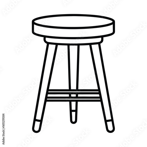 outline drawing of a household stool