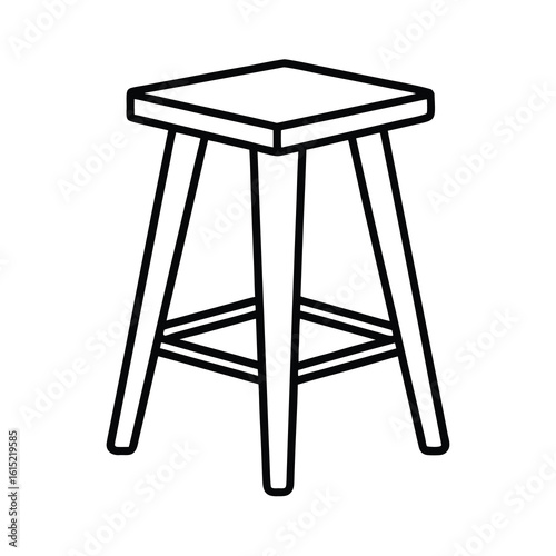 outline drawing of a household stool