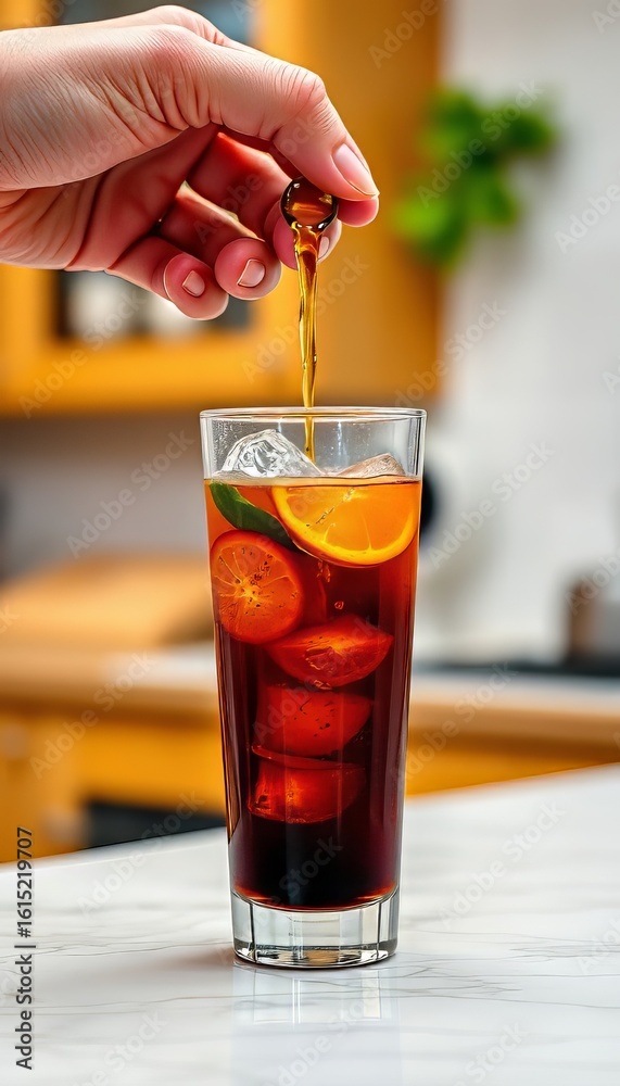 A professional photo of a cold drink A professional photo of a cold drink