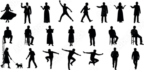 Sketch people illustrations, people vector illustration. Hand drawn, set elements for architecture and landscape design. Sections, Elevations, Floor Plans.