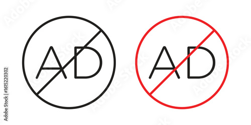 No audio description icon vector in simple flat design, outline.