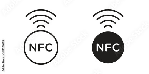 NFC icon vector in simple flat design, outline.