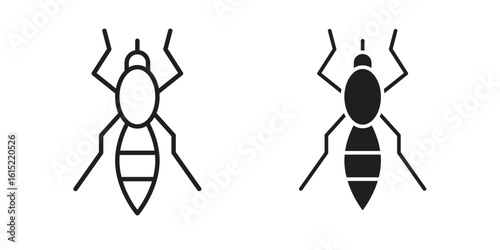 Mosquito icon vector in simple flat design, outline.