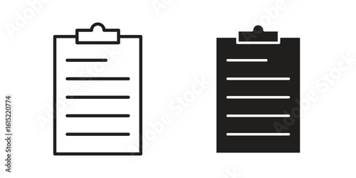 Memo Pad icon vector in simple flat design, outline.