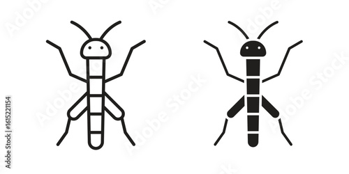 Locust icon vector in simple flat design, outline.