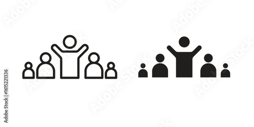 Leadership icon vector in simple flat design, outline.