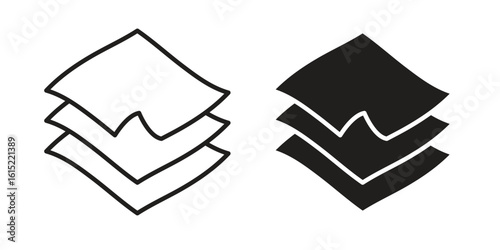 Land layers icon vector in simple flat design, outline.