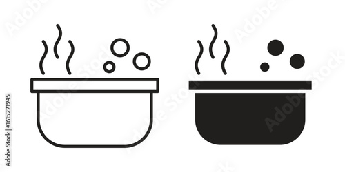 Hot tub icon vector in simple flat design, outline.