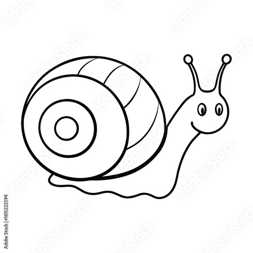 simple snail outline vector