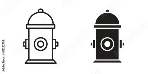 Fire hydrant icon vector in simple flat design, outline.