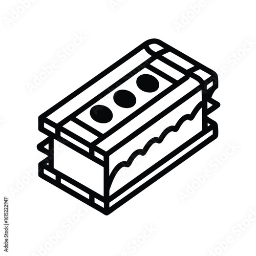 Clean vector illustration of a paleo protein bar packaging with a black outline
