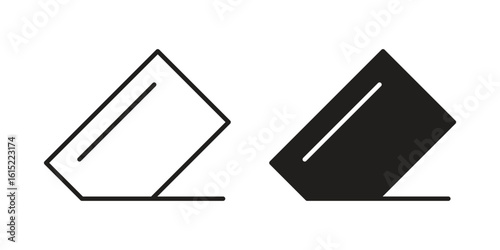 Eraser icon vector in simple flat design, outline.