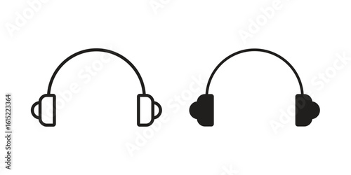 Ear muffs icon vector in simple flat design, outline.