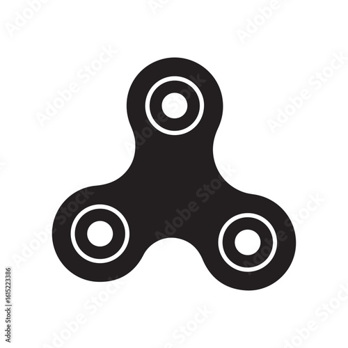 Fidget spinner toy silhouette icon logo vector illustration isolated on white background