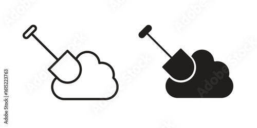 Digging icon vector in simple flat design, outline.