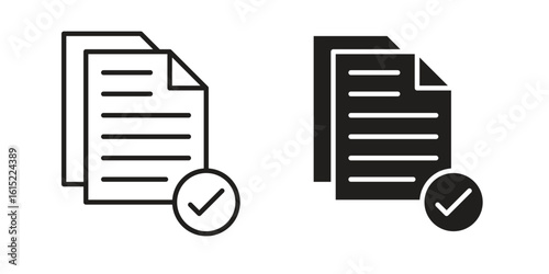 Compliance document icon vector in simple flat design, outline.