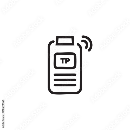 A simple line drawing of a portable communication device.