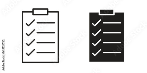 Clipboard icon vector in simple flat design, outline.