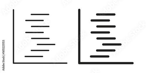 Chart gantt icon vector in simple flat design, outline.