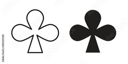 Card-club icon vector in simple flat design, outline.