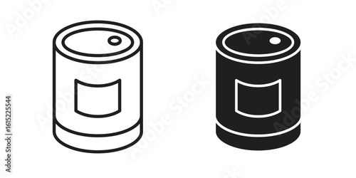 Can food icon vector in simple flat design, outline.