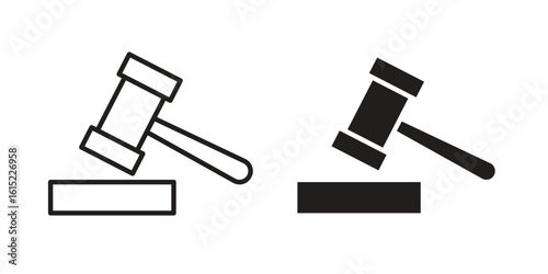 Auction icon vector in simple flat design, outline.