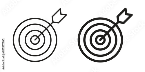 Aim icon vector in simple flat design, outline.