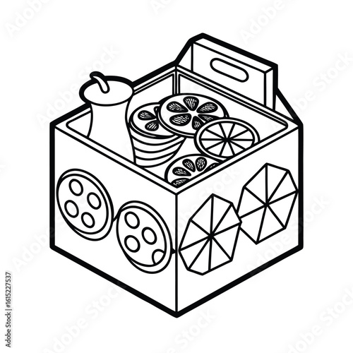 Spanish sangria mix box design with black outline